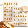 WiNDANCE 2 Pack Beeswax Bread Bags with Zipper, XL(13x17in) Sourdough Bread Storage for Homemade, Freezer Storage Bag to Keep Fresh, Cotton Beeswax Container, Baguette Bag with Liner Kitchen Baking - color: maple leaf