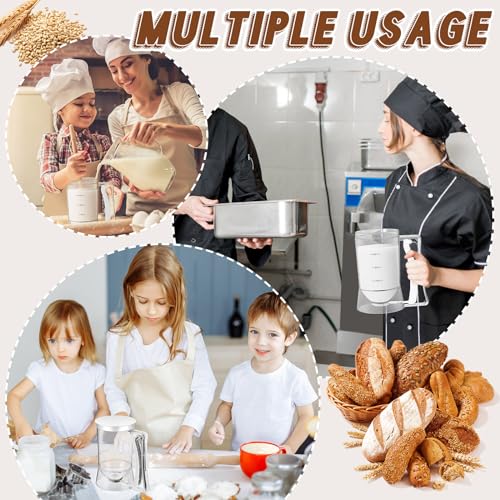 FillTouch 2 Pcs Handheld Batter Dispenser Squeeze Handle 4 Cups, White - color: White