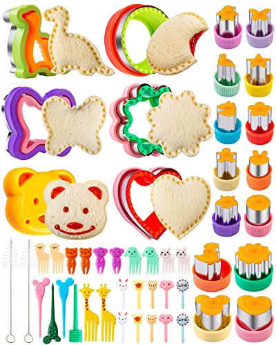 Sandwich Cutters for Kids Lunch 48 Pcs - color: Green Orange 48pcs