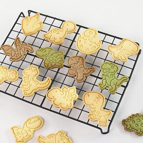 8Pcs Dinosaur Cookie Cutters Dino Egg Footprint Biscuit Molds for Kids - color: Dinosaur C