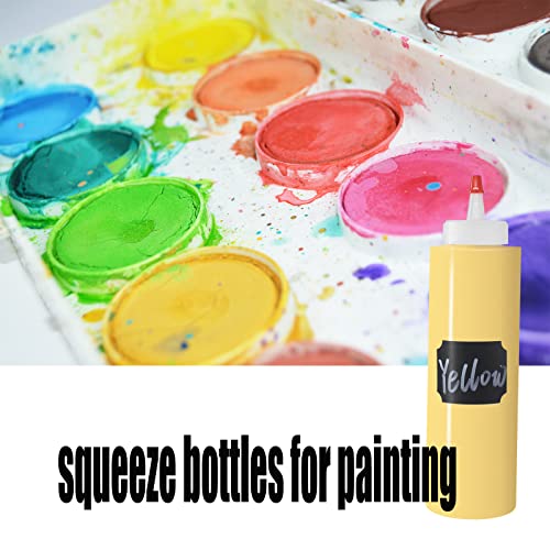 10 Pack 12 oz Plastic Squeeze Bottles with Red Tip Caps - size: 12 Ounces (Pack of 10)