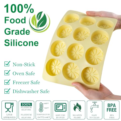 Lemon Silicone Mold for Gummy,12-Cavities Citrus Mold Silicone,2Pack Fruit Dessert Molds for Chocolate,Candy,Jello - size: 12-Cavity Lemon Silicone Molds