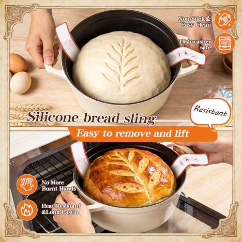 Sourdough Starter Kit with Banneton Proofing Basket, Jar and Baking Tools - color: Orange