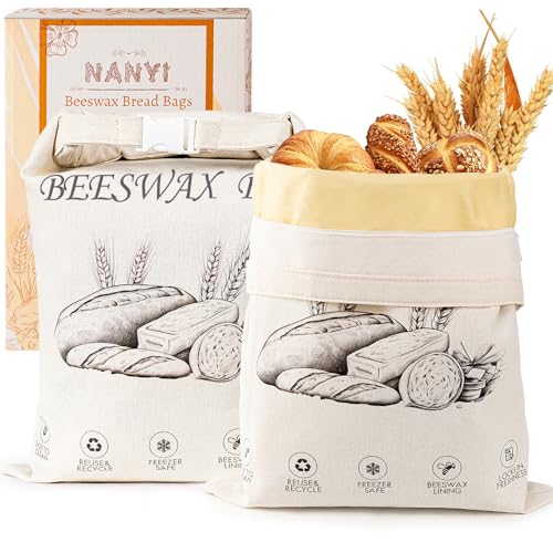 2-Pack Reusable Beeswax Bread Bags - color: Ivory Loaf
