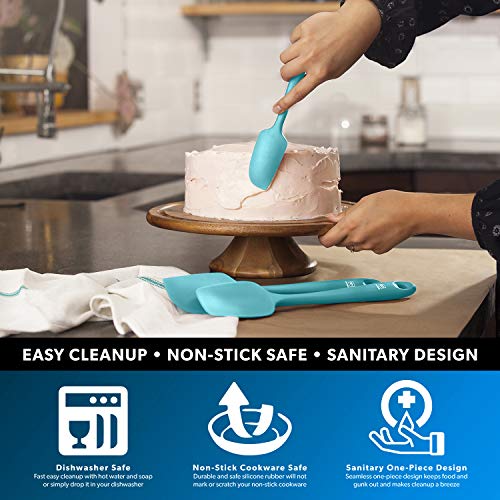 DI ORO Mini Silicone Spatula - Small Jar Scraper, 600F Heat Resistant, Teal - color: Teal