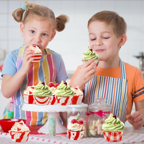 SANNIX 450 Pcs Christmas Cupcake Liners Red and White Xmas Baking Cups Set - style: Christmas Candy Cane