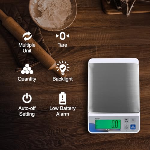 Polit Digital Kitchen Scale 18lb/8kg, 0.5g Food Scale for Baking - size: 18lb/8Kg