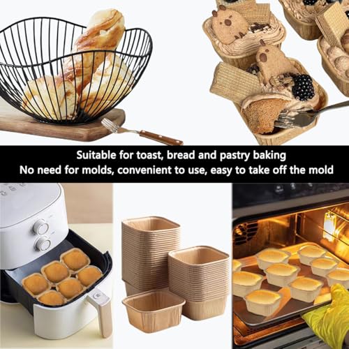 50 Pcs Square Cupcake Liners, Disposable Paper Loaf Pans for Baking - color: square-50