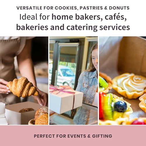 FC Meyer Bakery Boxes - Reversible 8” Classic Cake Box, Secure Your Bakery Box With Special Side Panel Clips & A Front Tuck Lock, No Taping Or Twine Needed, Made In USA, Size 8 x 8 x 5 (Pack of 50) - color: 8" Classic Cake (Pack of 50), size: Pack of 50