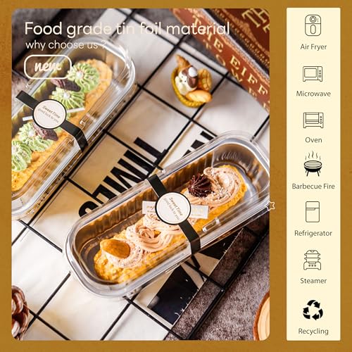 NPLUX Halloween Mini Loaf Pans, 6.8oz 50 Pack Gold for Home Bakers - color: Gold
