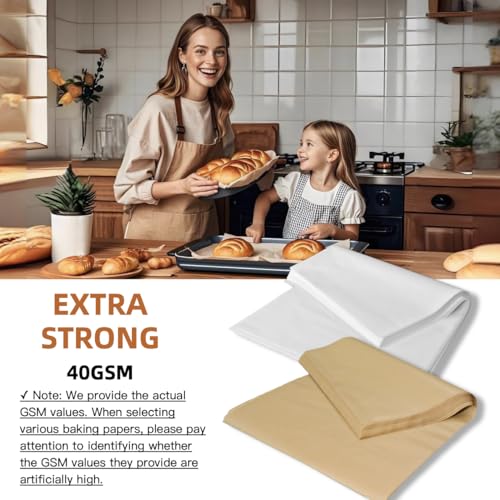 18x26" 1600 Bulk Sheets Commercial Grade Full Size Baking Parchment Paper - color: White, size: 18.1"×26" (46×66cm) - 1600 sheets