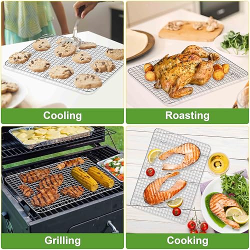 Homikit Stainless Steel Large Cooling Racks Set, 15.3x11.3 Inch, Rust Free - size: 15.3" x 11.3"
