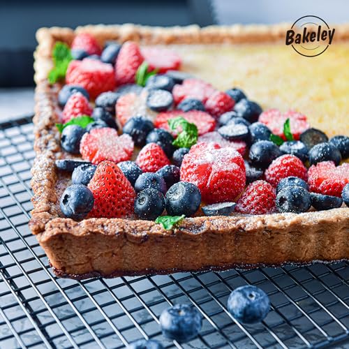 Rectangle Tart Pan, 13-Inch with Removable Loose Bottom Non-Stick Oblong Quiche Bakeware for Oven Baking (Black) - size: 13" Rectangle (Black)