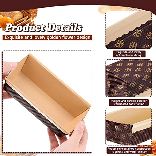Panitay 100 Pcs Disposable Paper Loaf Pans, Kraft Mini Bread Baking Molds