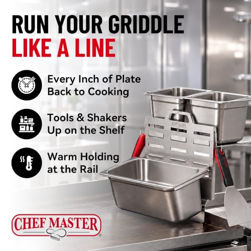 Chef Master Griddle Shelf & Steam Pan Insert Combo, Grill Organizer Caddy - color: Griddle Shelf + Steam Pan
