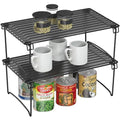 Deco Brothers Stackable Cabinet Shelf Organizer, 2 Pack, Black - color: Black