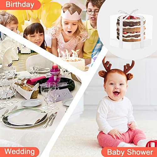 12 PCS Clear Cupcake Boxes 3.5 Inch Cupcake Containers (White) - color: White