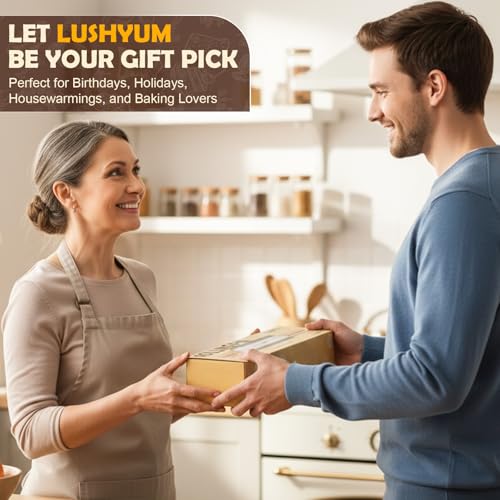 LUSHYUM 304 Stainless Steel Adjustable Rolling Pin with Thickness Rings