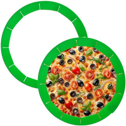 Adjustable Pie Crust Shields Baking Protectors, Silicone Cover Ring Fits 8-11.4 Inch Pies, Baking Pie Pizza Crust Shield Protector Cover for Edges (Green-2pcs) - color: Green-2pcs