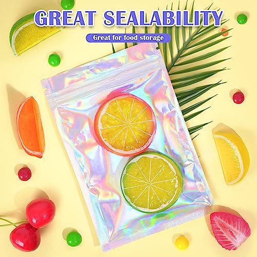 JETMORE Holographic Bags, 100 PCS Mylar Bags, 5.5x7.9in Small Gift Bags (Pack of 2) - color: Holographic, size: 5.5*7.9inch (Pack of 2)