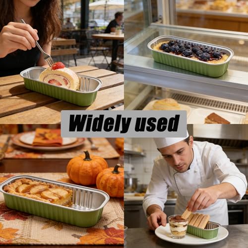50 Pack 6.8oz Mini Cake Pans with Lids, Light Green - color: Light Green, size: Rectangle