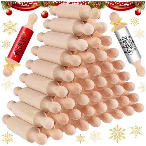 45Pcs Wooden Mini Rolling Pin Long Kitchen Baking - color: Rolling Pins 45