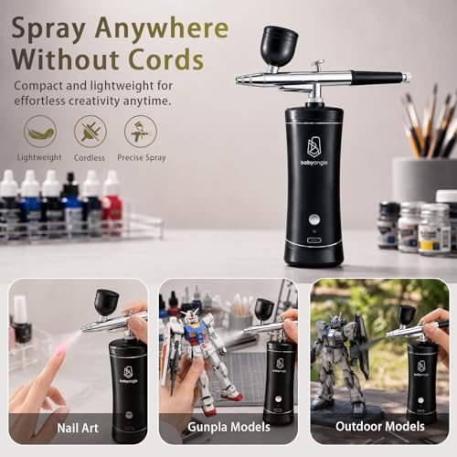 Cordless Airbrush Kit with Cleaning & Thinner, 3-Speed USB