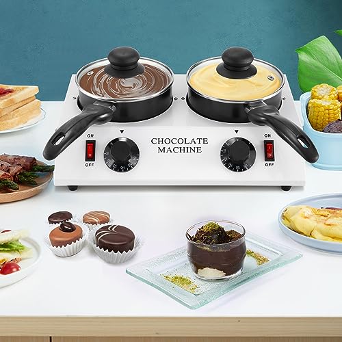 WICHEMI Chocolate Melting Pot Electric Chocolate Melter Warmer Dual-Pots - color: Double Pots
