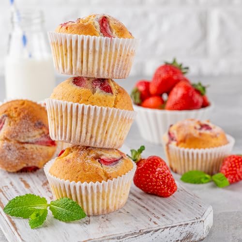 LotFancy Standard White Cupcake Liners, 500 Count, Greaseproof Paper Muffin Liners, Food Grade Cupcake Wrappers Baking Cups, No Smell, Bottom 2 inch Width (Pack of 3) - size: standard (Pack of 3)