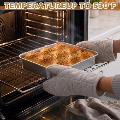 Tioncy 3 Sets Baking Stainless Steel Pan with Lid, 6 x 9 Inch - size: 9 x 6 Inch