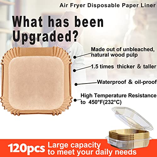 4 qt Air Fryer Liners, Chefman Air Fryer Liners Disposable - size: 7.5" Square 120 pcs