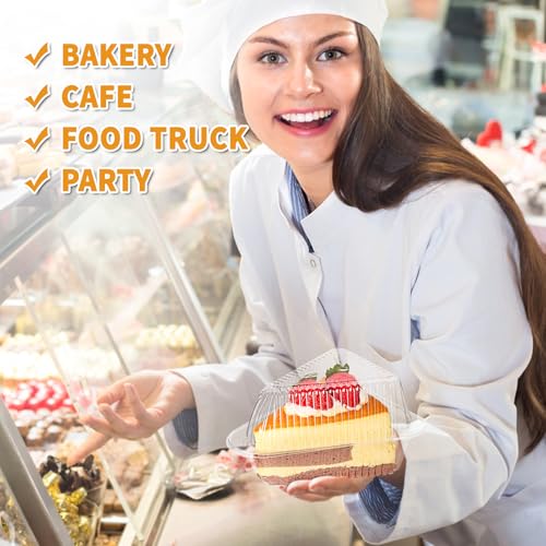 Zezzxu 100 Pack Triangle Cake Slice Containers To Go Dessert Boxes