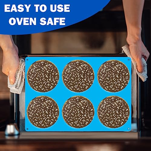 Sidosir Round Silicone Mold for Baking, 4inch Large Breakfast Sandwiches Mold Silicone for Whoopie Pie (2Pcs, 0.78 inch deep) - size: 0.78 inch deep
