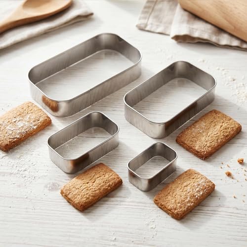 Rounded Rectangle Cookie Cutter Stainless Steel Plaque Cookie Cutters Geometric Frame Cookie Cutters Shapes Molds for Baking 1 Inch Depth - color: Rounded Rectangle