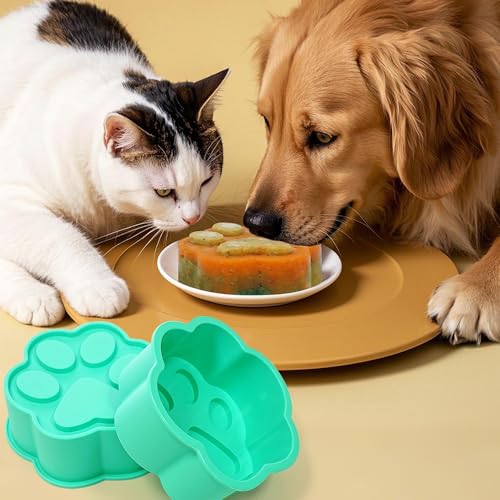 6Inch Dog Birthday Cake Mold, 1Pack Paw Shaped Silicone Pan Extra Large, Silicone Dog Treat Mold for Homemade Birthday Cake - color: 6Inch Dog Cake Mold