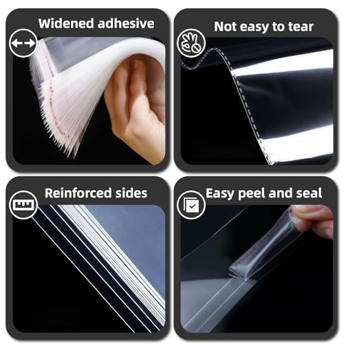 100 Count 14x20 Thick Self Sealing Cellophane Bags - size: 14x20（Pack of 100）