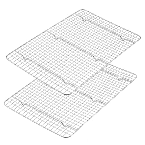 Cooling Rack Set of 2, E-far 18½x12½ Wire Racks for Baking Cooking Grilling - size: 18.5"x12.6"