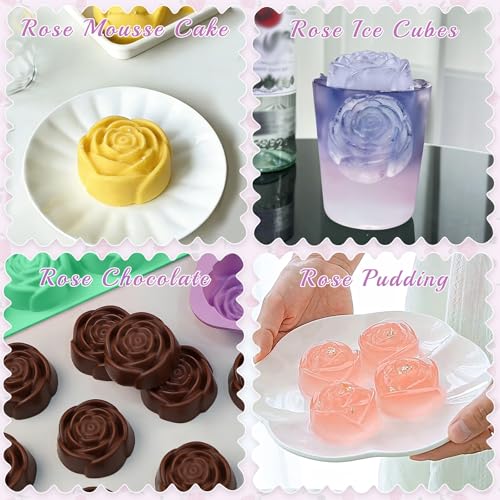Large Rose Silicone Mold for Chocolate Strawberry 24 Cavity - color: Rose Mold, Mint Green + Pink