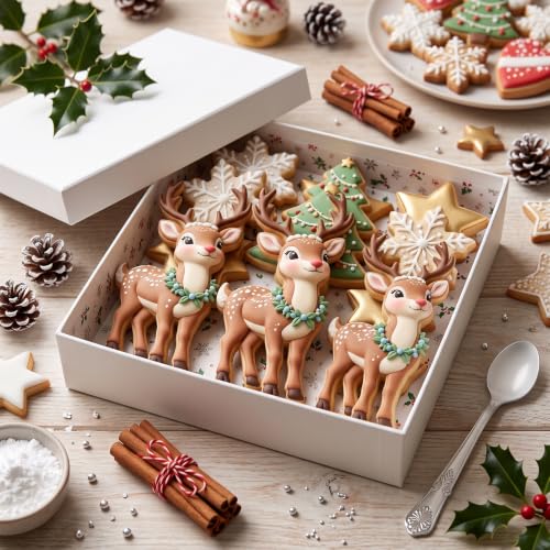 Christmas Reindeer Fondant Mold 3D Deer Silicone Chocolate Mold - color: Style S