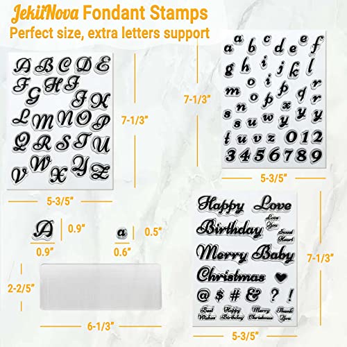 4PCS Alphabet Cake Stamps for Biscuit Fondant Cookie, Cute Fondant Stamp - color: Clear 1