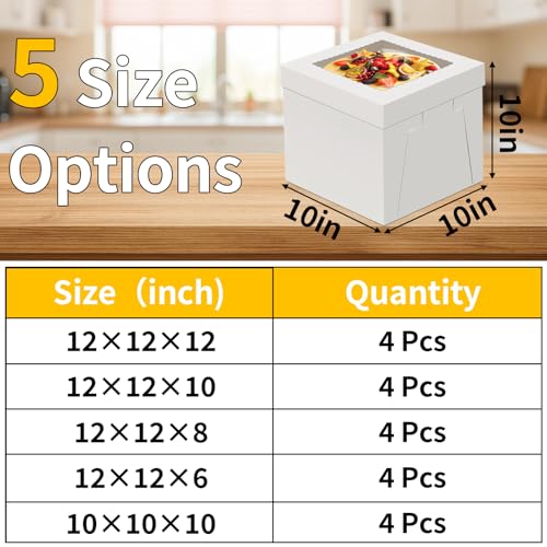 WINKIO Cake Boxes 10 inch, Cake Carrier Holder, Storage Transport Container - size: 10×10×10