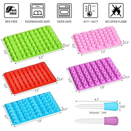 Mini Gummy Candy Silicone Molds, 5 Pcs - style: 5pcs