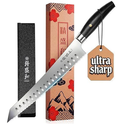 Bread Knife for Homemade Bread,Serrated Blade 8 in with Cover - size: 8"