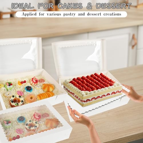 10 Sets 19x14x4 Inch Rectangle Cake Boxes with Boards
