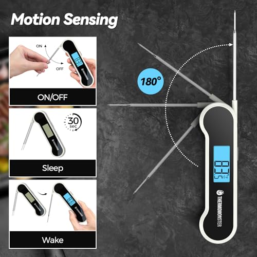 0.5 Sec Instant Read Meat Thermometer Digital for Cooking, White - color: White