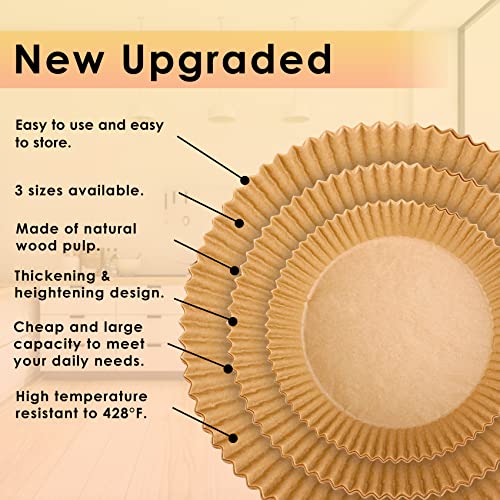 Air Fryer Liners Disposable, 100Pcs Parchment Paper 9IN Round for 8-10QT - size: 9"Round