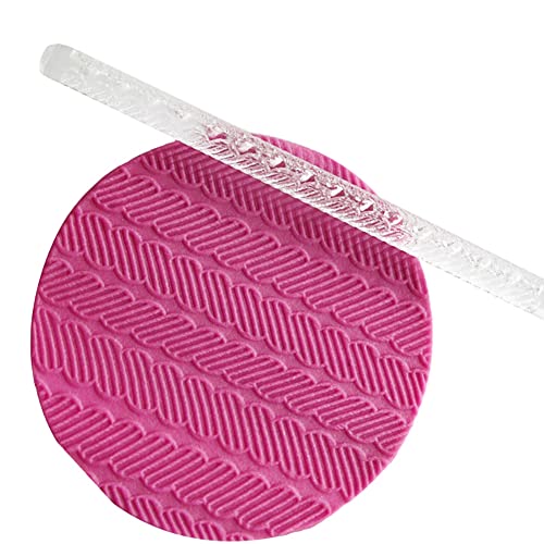 Patterned Acrylic Rolling Pin, Food Safe Lightweight Embossing Roller for Baking Pastry Clear Acrylic 16 x 1 cm 28 Patterns Comfortable Grip - size: 52003 stripes