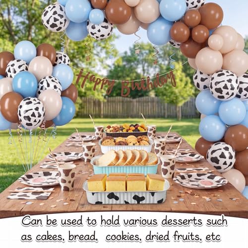 Blushtier 150 Pcs Mini Loaf Pan with Lid & Spoon, Cowboy Color - color: Cowboy