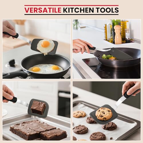 Unicook 2-Piece Small and Mini Silicone Spatula Set for Cooking and Baking