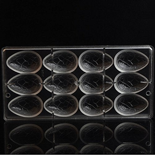 Polycarbonate Chocolate Mold DIY Handmade Chocolate Candy Mould Pastry Tools Bakeware Easter Egg Pattern Surface (19273) - color: 19273